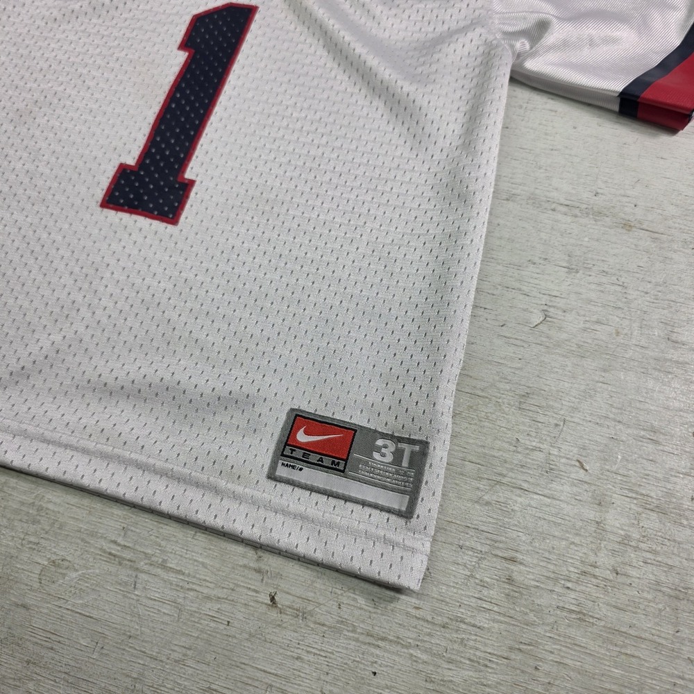 Nike Ole Miss Rebels NCAA White Mesh Jersey #1 Toddlers Kids Sz 3T Sleeves Cut - Picture 2 of 10